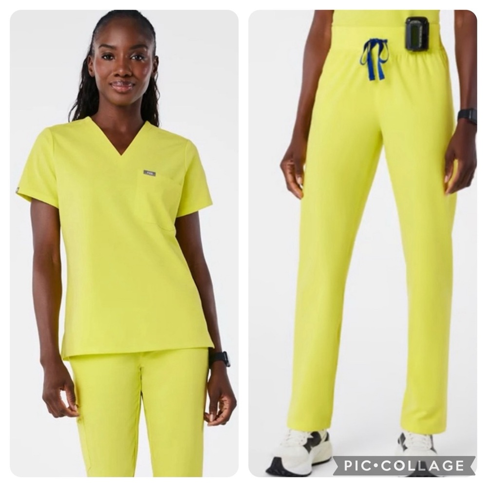 Figs Women's Serving Lime Yellow Scrub bottom only